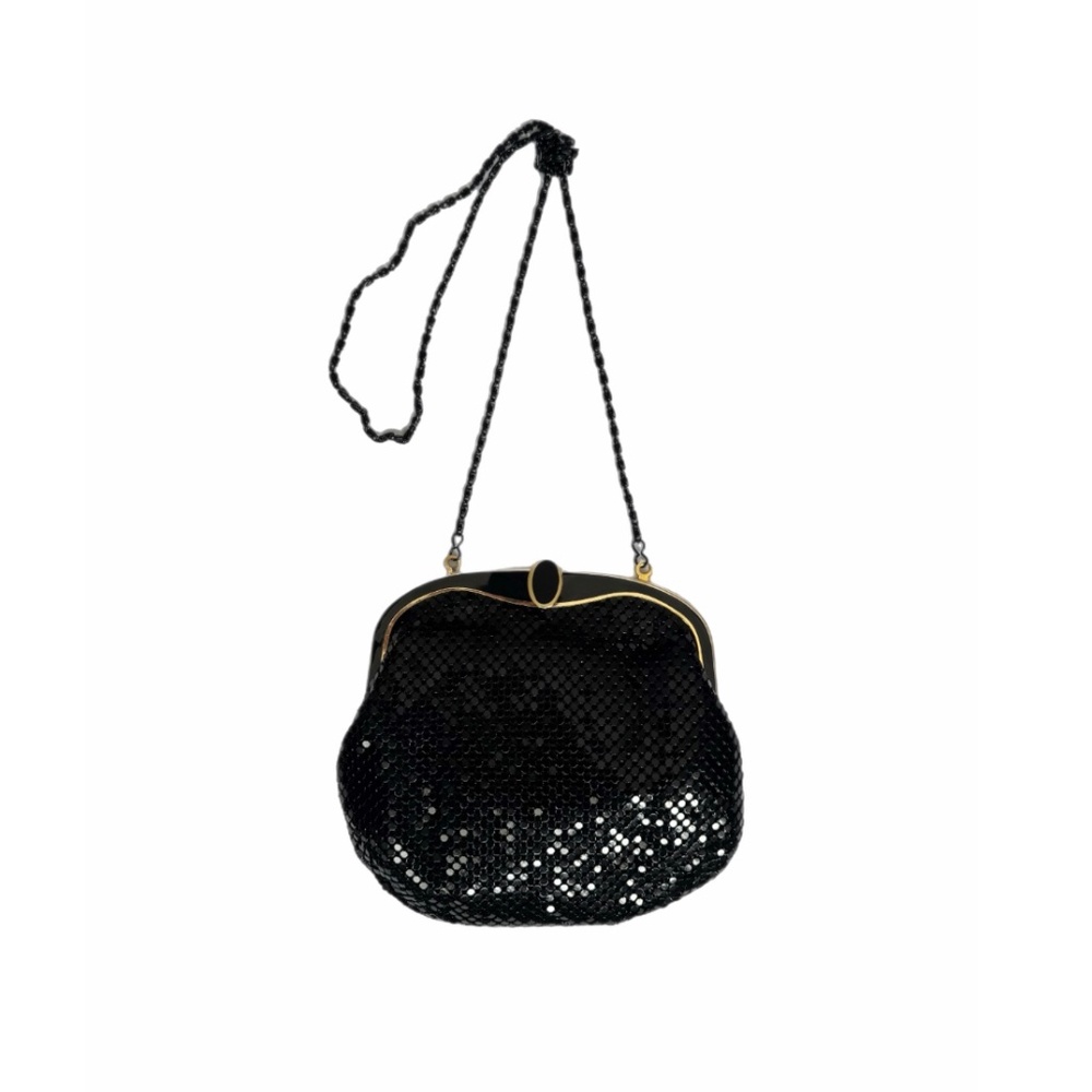 Vintage Black Sequin Mesh Evening Bag Clutch Purse